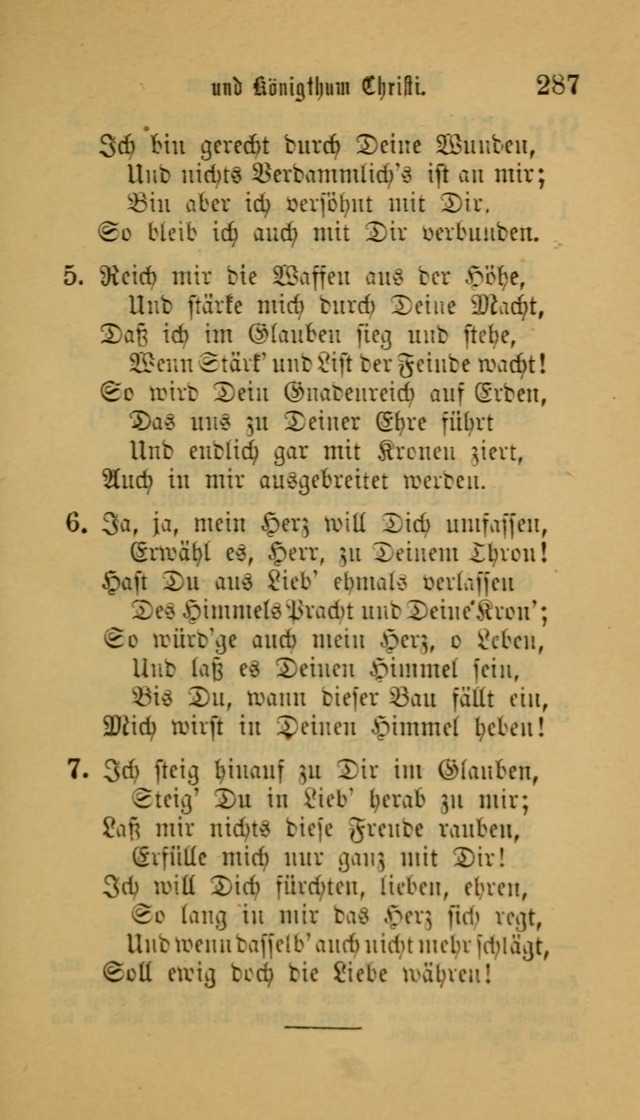 Deutsches Gesangbuch: eine auswahl geistlicher Lieder aus allen Zeiten der Christlichen Kirche für kirchliche und häusliche Gebrauch (Neue, verb. und verm. Aufl) page 287