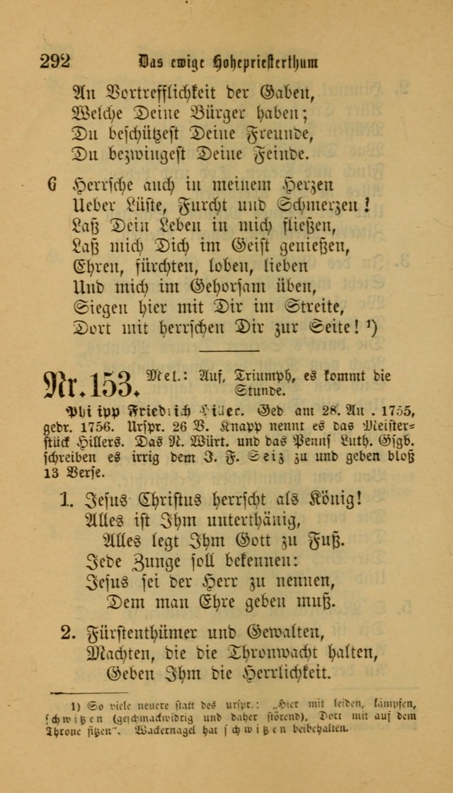 Deutsches Gesangbuch: eine auswahl geistlicher Lieder aus allen Zeiten der Christlichen Kirche für kirchliche und häusliche Gebrauch (Neue, verb. und verm. Aufl) page 292