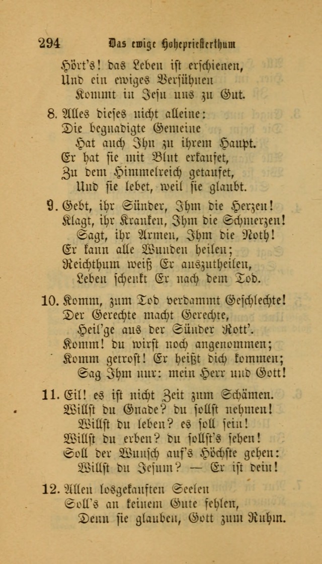 Deutsches Gesangbuch: eine auswahl geistlicher Lieder aus allen Zeiten der Christlichen Kirche für kirchliche und häusliche Gebrauch (Neue, verb. und verm. Aufl) page 294