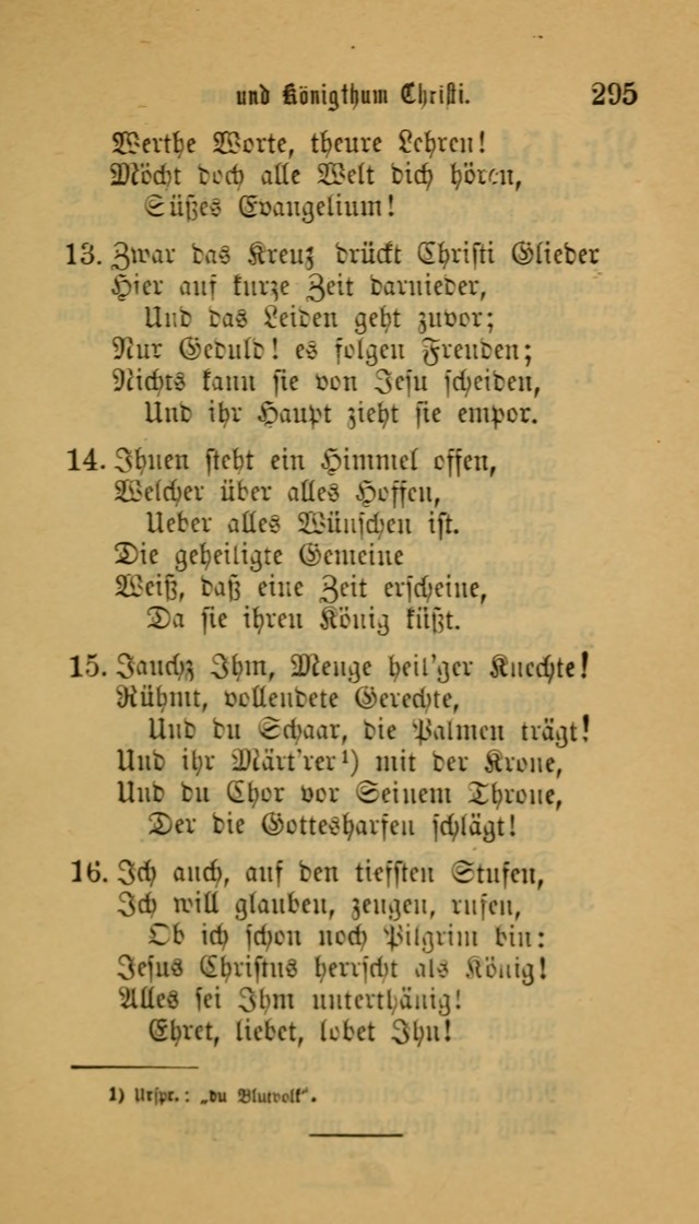 Deutsches Gesangbuch: eine auswahl geistlicher Lieder aus allen Zeiten der Christlichen Kirche für kirchliche und häusliche Gebrauch (Neue, verb. und verm. Aufl) page 295