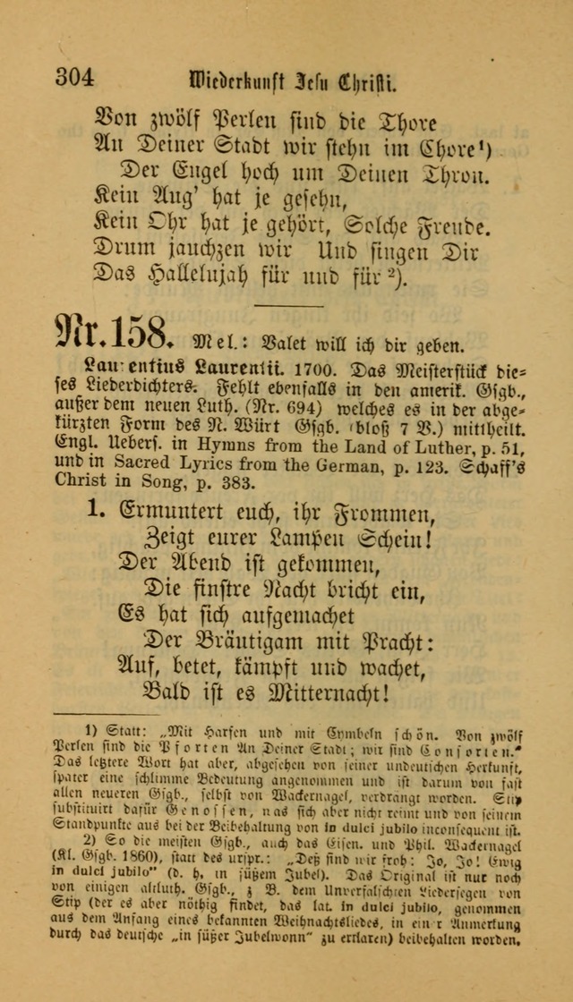 Deutsches Gesangbuch: eine auswahl geistlicher Lieder aus allen Zeiten der Christlichen Kirche für kirchliche und häusliche Gebrauch (Neue, verb. und verm. Aufl) page 304