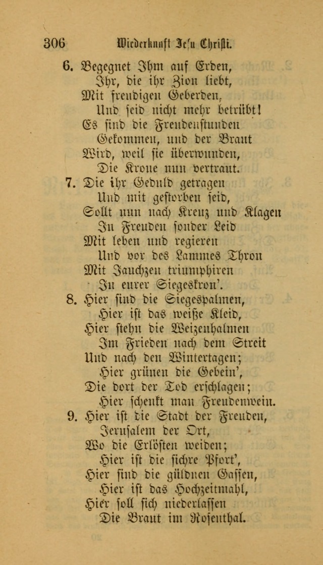 Deutsches Gesangbuch: eine auswahl geistlicher Lieder aus allen Zeiten der Christlichen Kirche für kirchliche und häusliche Gebrauch (Neue, verb. und verm. Aufl) page 306