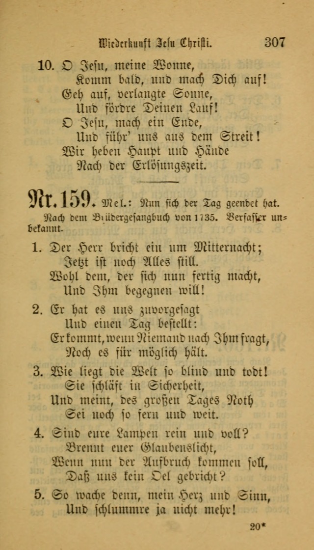 Deutsches Gesangbuch: eine auswahl geistlicher Lieder aus allen Zeiten der Christlichen Kirche für kirchliche und häusliche Gebrauch (Neue, verb. und verm. Aufl) page 307