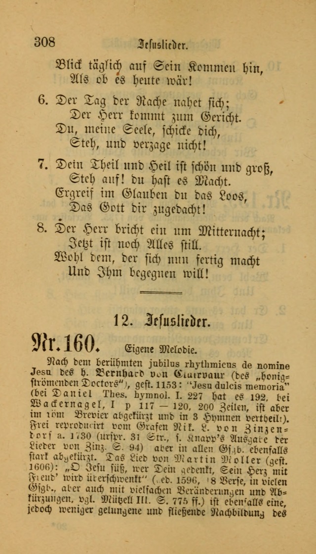 Deutsches Gesangbuch: eine auswahl geistlicher Lieder aus allen Zeiten der Christlichen Kirche für kirchliche und häusliche Gebrauch (Neue, verb. und verm. Aufl) page 308