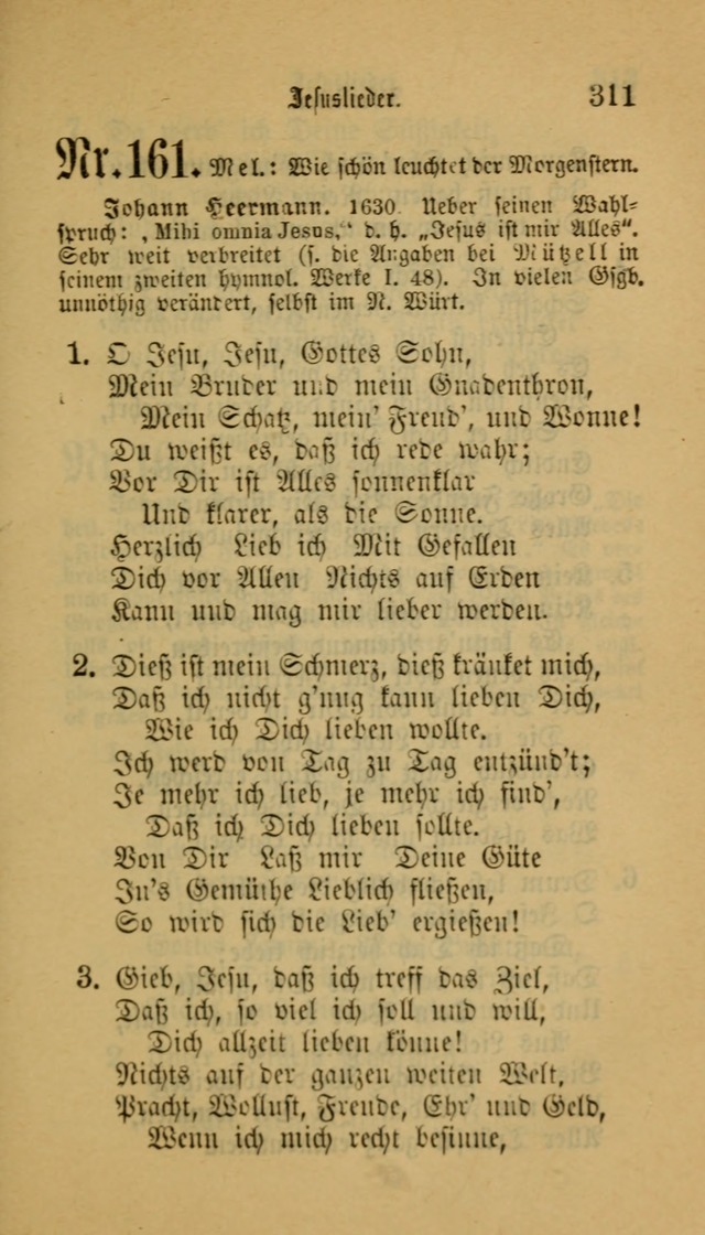 Deutsches Gesangbuch: eine auswahl geistlicher Lieder aus allen Zeiten der Christlichen Kirche für kirchliche und häusliche Gebrauch (Neue, verb. und verm. Aufl) page 311