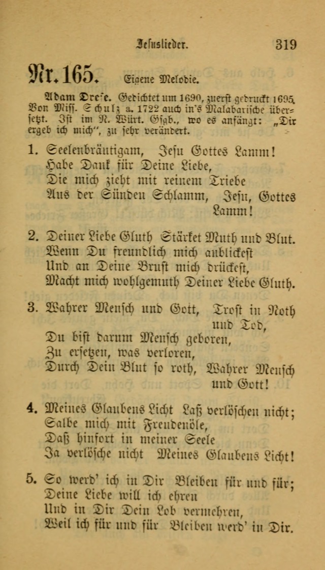 Deutsches Gesangbuch: eine auswahl geistlicher Lieder aus allen Zeiten der Christlichen Kirche für kirchliche und häusliche Gebrauch (Neue, verb. und verm. Aufl) page 319