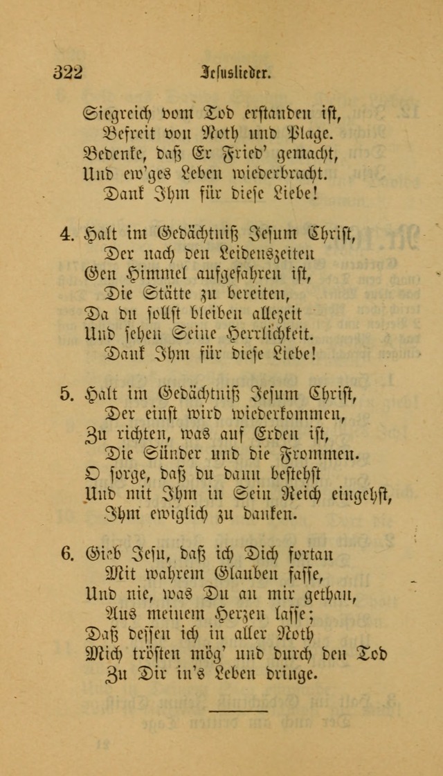 Deutsches Gesangbuch: eine auswahl geistlicher Lieder aus allen Zeiten der Christlichen Kirche für kirchliche und häusliche Gebrauch (Neue, verb. und verm. Aufl) page 322