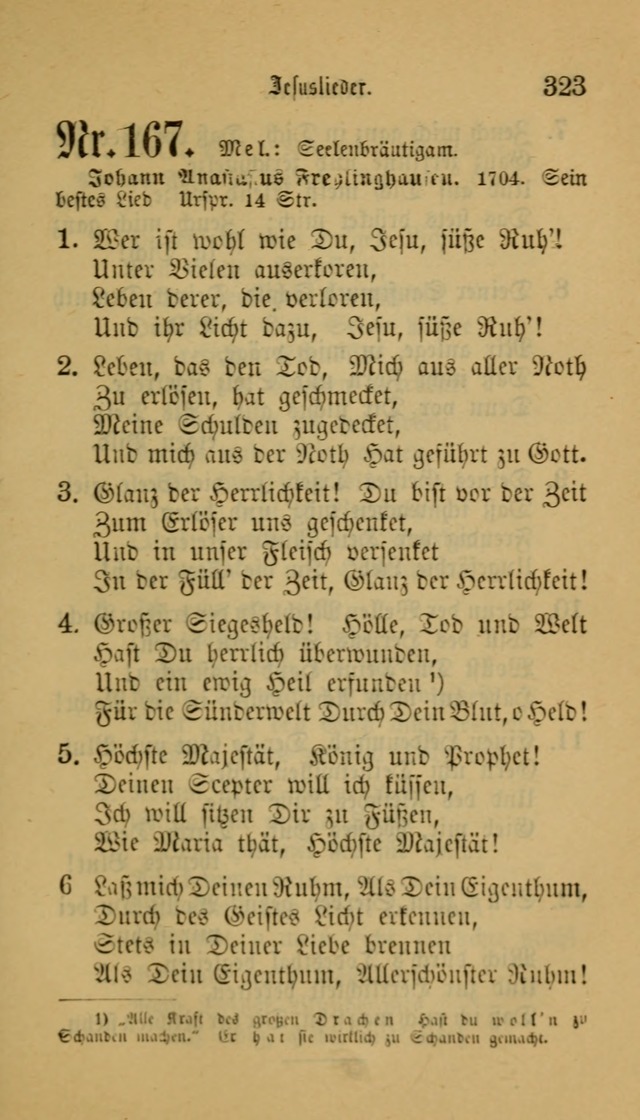 Deutsches Gesangbuch: eine auswahl geistlicher Lieder aus allen Zeiten der Christlichen Kirche für kirchliche und häusliche Gebrauch (Neue, verb. und verm. Aufl) page 323