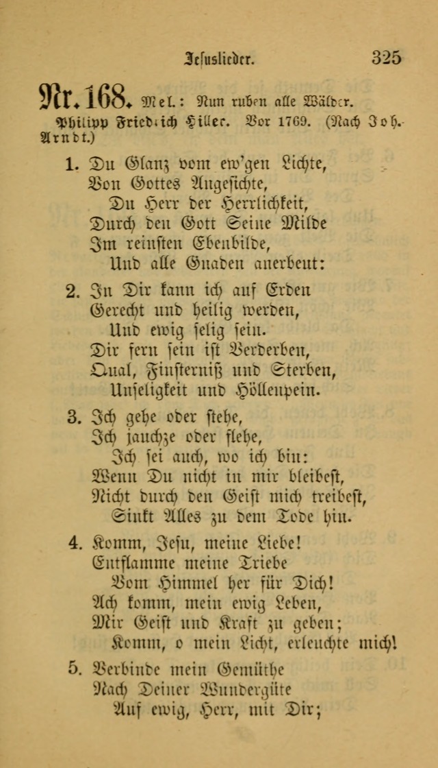 Deutsches Gesangbuch: eine auswahl geistlicher Lieder aus allen Zeiten der Christlichen Kirche für kirchliche und häusliche Gebrauch (Neue, verb. und verm. Aufl) page 325