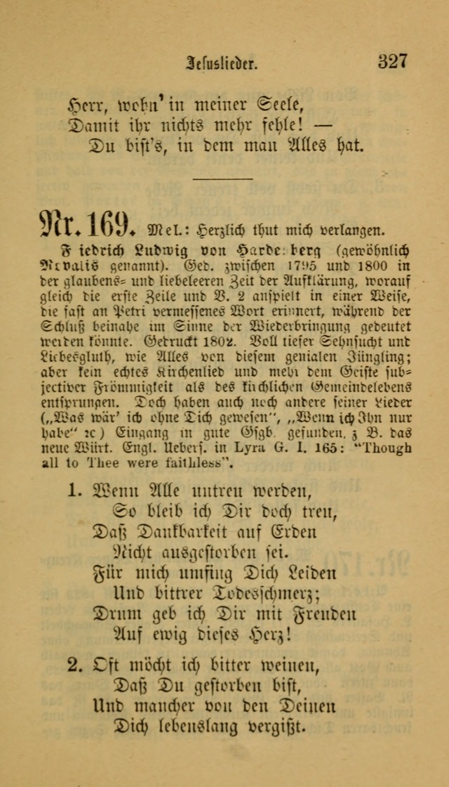 Deutsches Gesangbuch: eine auswahl geistlicher Lieder aus allen Zeiten der Christlichen Kirche für kirchliche und häusliche Gebrauch (Neue, verb. und verm. Aufl) page 327