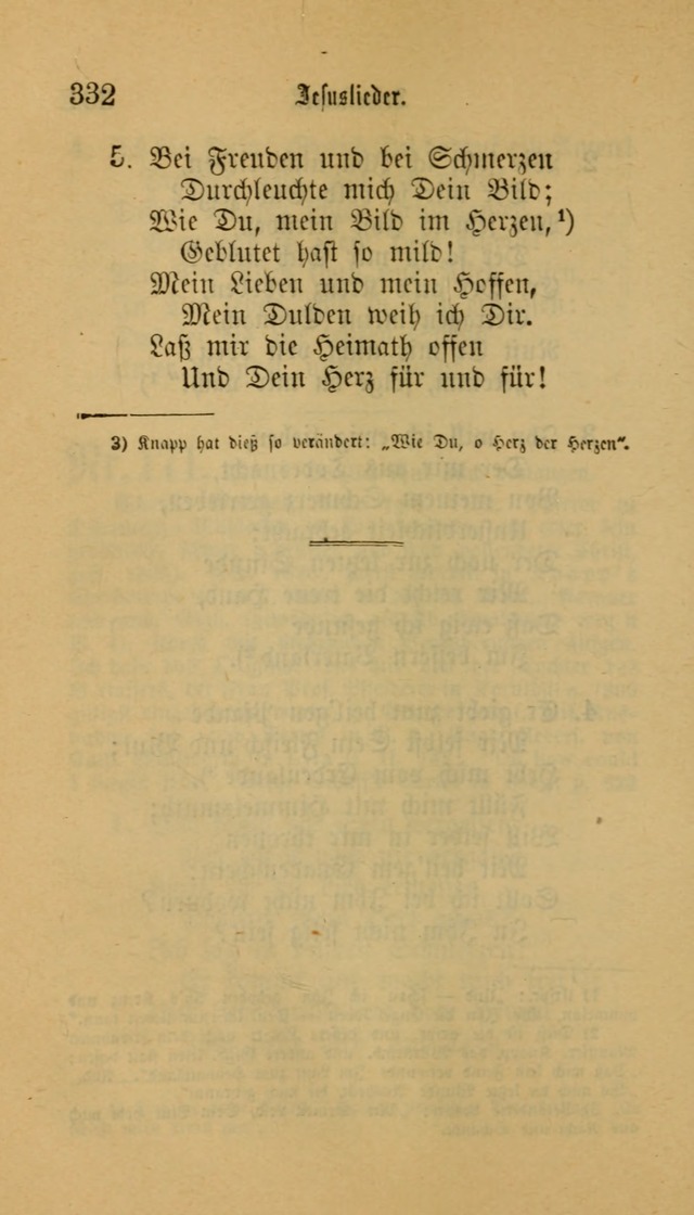 Deutsches Gesangbuch: eine auswahl geistlicher Lieder aus allen Zeiten der Christlichen Kirche für kirchliche und häusliche Gebrauch (Neue, verb. und verm. Aufl) page 332