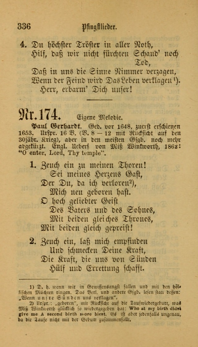 Deutsches Gesangbuch: eine auswahl geistlicher Lieder aus allen Zeiten der Christlichen Kirche für kirchliche und häusliche Gebrauch (Neue, verb. und verm. Aufl) page 336