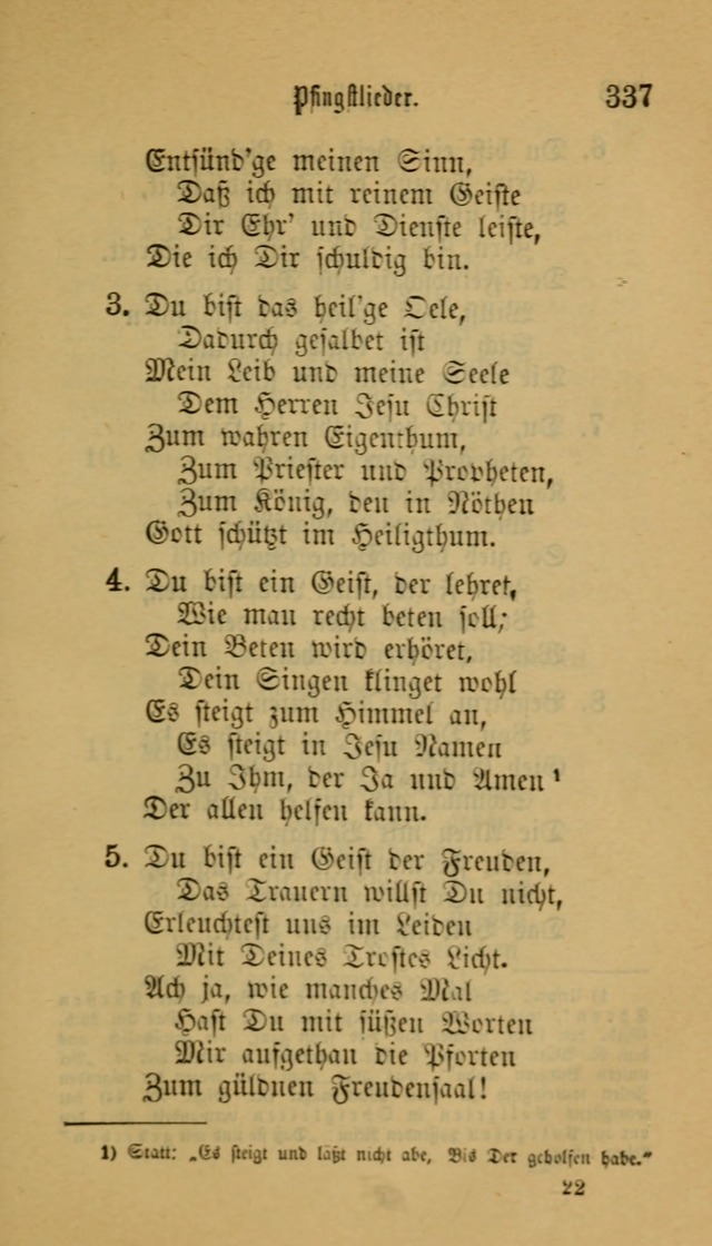 Deutsches Gesangbuch: eine auswahl geistlicher Lieder aus allen Zeiten der Christlichen Kirche für kirchliche und häusliche Gebrauch (Neue, verb. und verm. Aufl) page 337