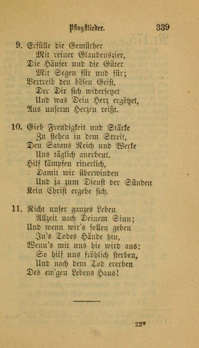 Deutsches Gesangbuch: eine auswahl geistlicher Lieder aus allen Zeiten der Christlichen Kirche für kirchliche und häusliche Gebrauch (Neue, verb. und verm. Aufl) page 339