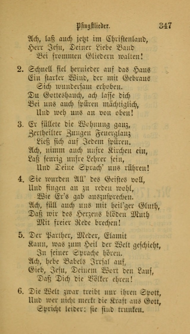 Deutsches Gesangbuch: eine auswahl geistlicher Lieder aus allen Zeiten der Christlichen Kirche für kirchliche und häusliche Gebrauch (Neue, verb. und verm. Aufl) page 347