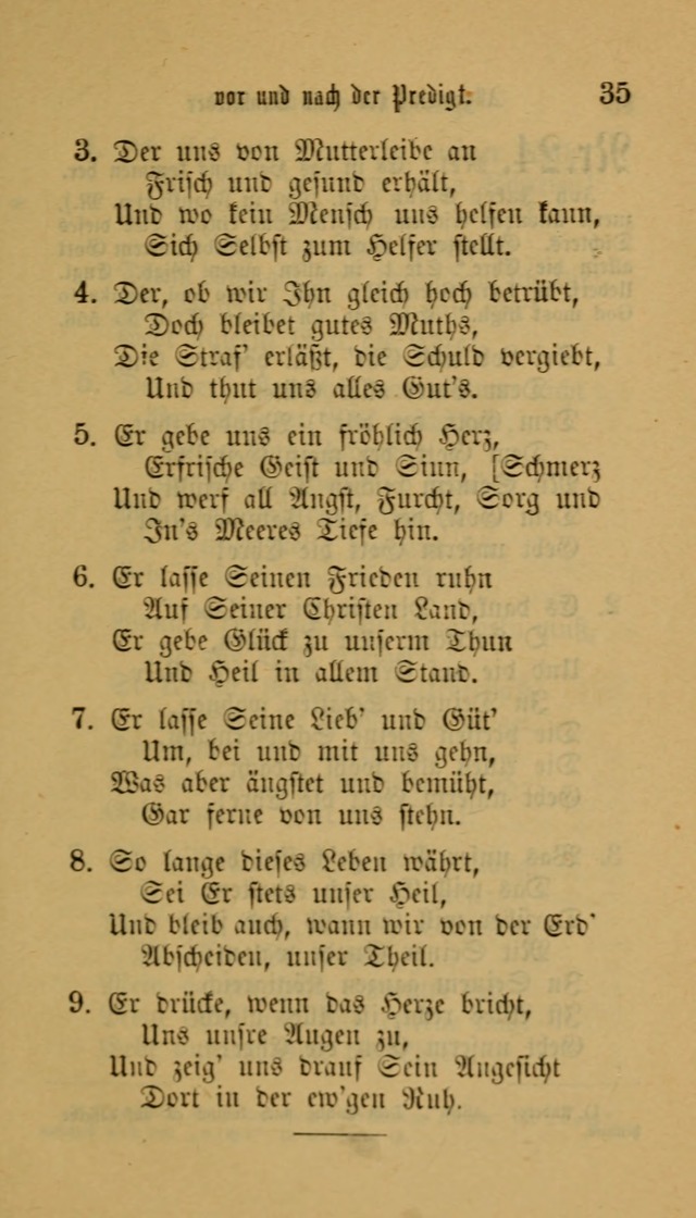 Deutsches Gesangbuch: eine auswahl geistlicher Lieder aus allen Zeiten der Christlichen Kirche für kirchliche und häusliche Gebrauch (Neue, verb. und verm. Aufl) page 35