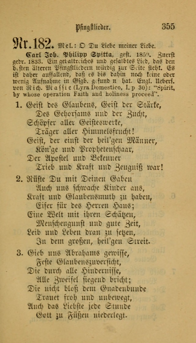 Deutsches Gesangbuch: eine auswahl geistlicher Lieder aus allen Zeiten der Christlichen Kirche für kirchliche und häusliche Gebrauch (Neue, verb. und verm. Aufl) page 355