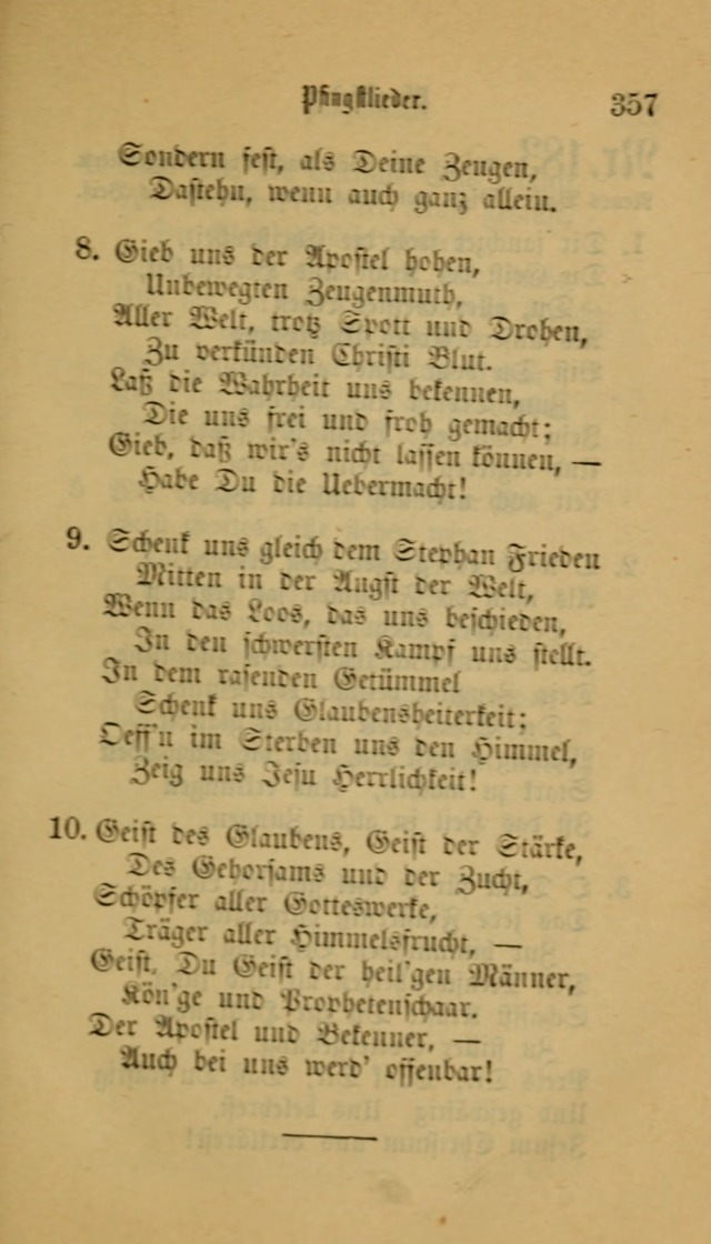 Deutsches Gesangbuch: eine auswahl geistlicher Lieder aus allen Zeiten der Christlichen Kirche für kirchliche und häusliche Gebrauch (Neue, verb. und verm. Aufl) page 357