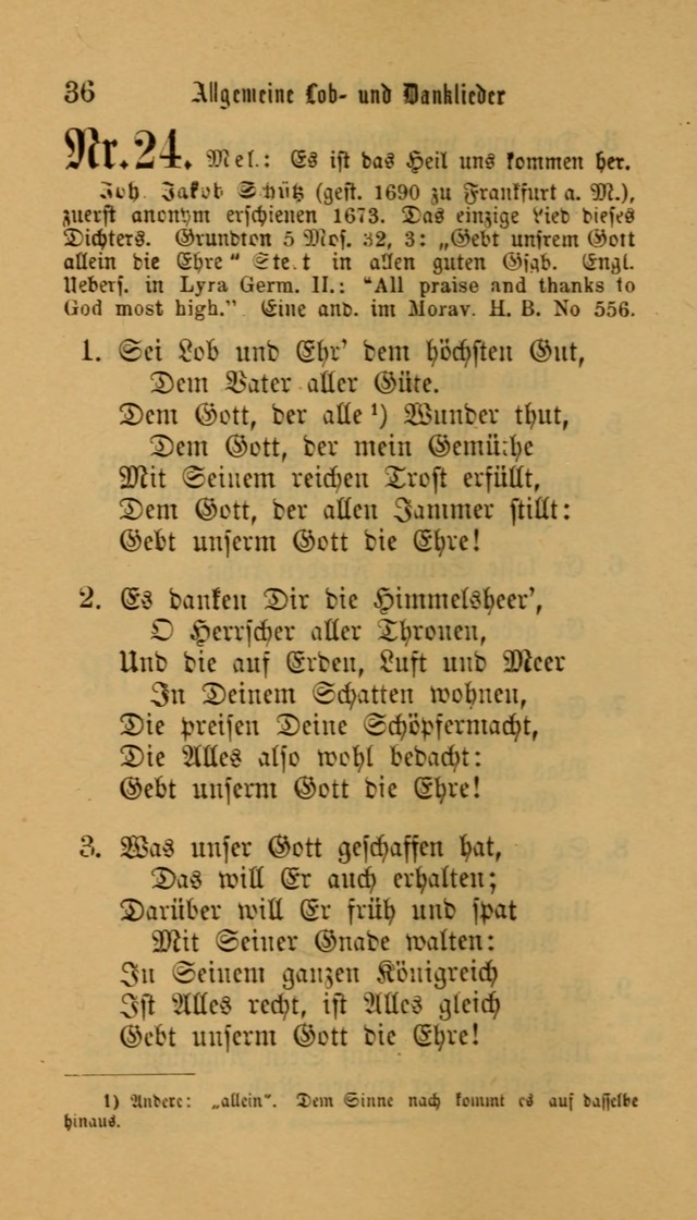 Deutsches Gesangbuch: eine auswahl geistlicher Lieder aus allen Zeiten der Christlichen Kirche für kirchliche und häusliche Gebrauch (Neue, verb. und verm. Aufl) page 36