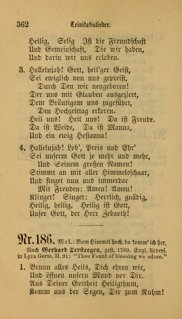 Deutsches Gesangbuch: eine auswahl geistlicher Lieder aus allen Zeiten der Christlichen Kirche für kirchliche und häusliche Gebrauch (Neue, verb. und verm. Aufl) page 362