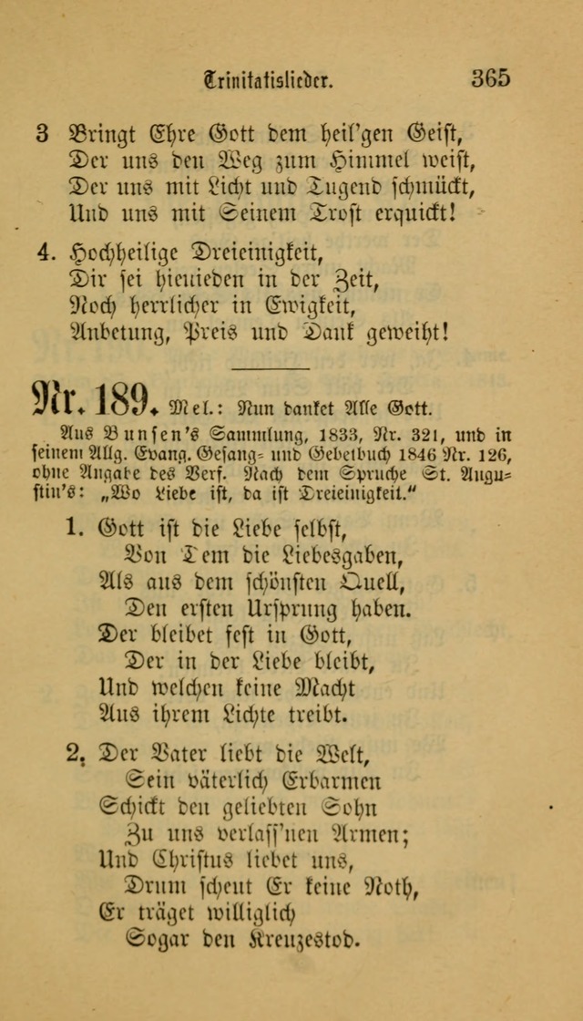 Deutsches Gesangbuch: eine auswahl geistlicher Lieder aus allen Zeiten der Christlichen Kirche für kirchliche und häusliche Gebrauch (Neue, verb. und verm. Aufl) page 365