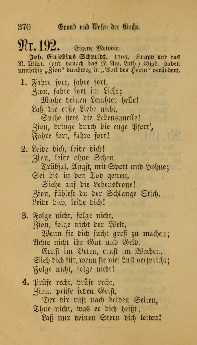 Deutsches Gesangbuch: eine auswahl geistlicher Lieder aus allen Zeiten der Christlichen Kirche für kirchliche und häusliche Gebrauch (Neue, verb. und verm. Aufl) page 370