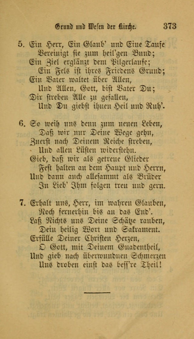 Deutsches Gesangbuch: eine auswahl geistlicher Lieder aus allen Zeiten der Christlichen Kirche für kirchliche und häusliche Gebrauch (Neue, verb. und verm. Aufl) page 373