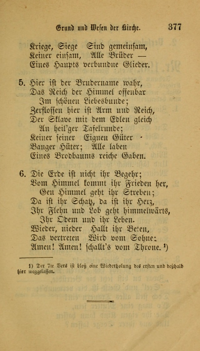 Deutsches Gesangbuch: eine auswahl geistlicher Lieder aus allen Zeiten der Christlichen Kirche für kirchliche und häusliche Gebrauch (Neue, verb. und verm. Aufl) page 377