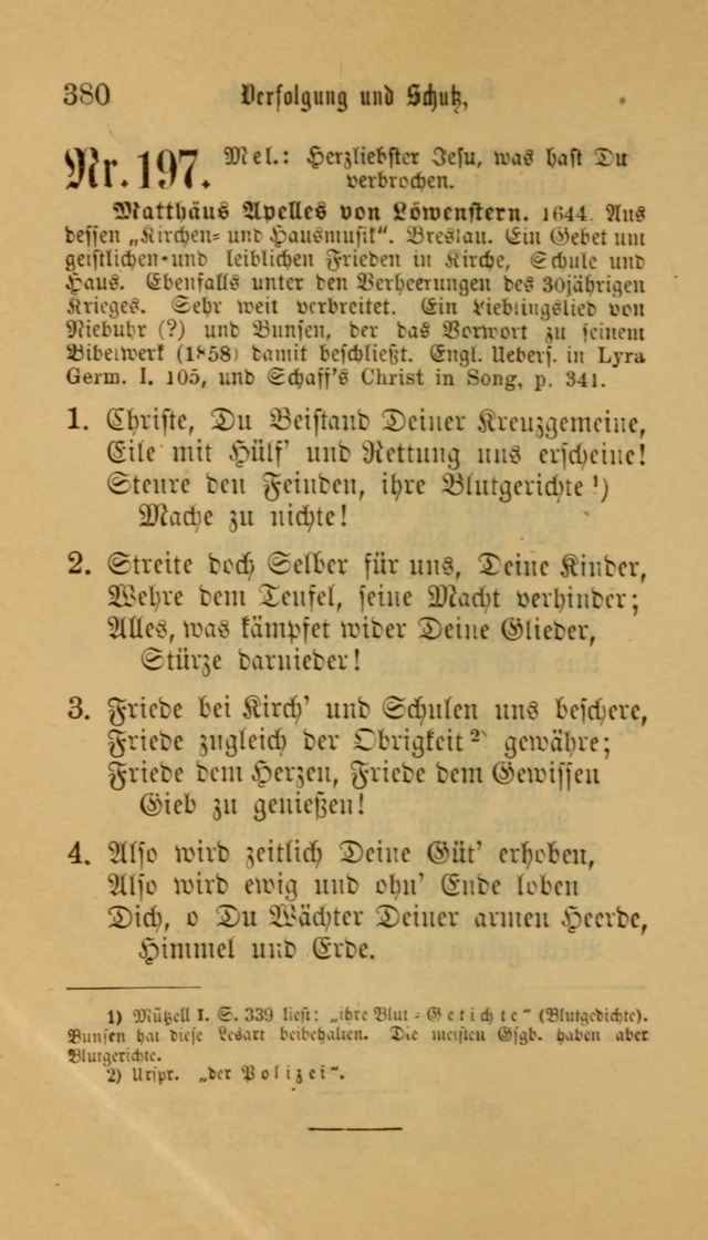 Deutsches Gesangbuch: eine auswahl geistlicher Lieder aus allen Zeiten der Christlichen Kirche für kirchliche und häusliche Gebrauch (Neue, verb. und verm. Aufl) page 380