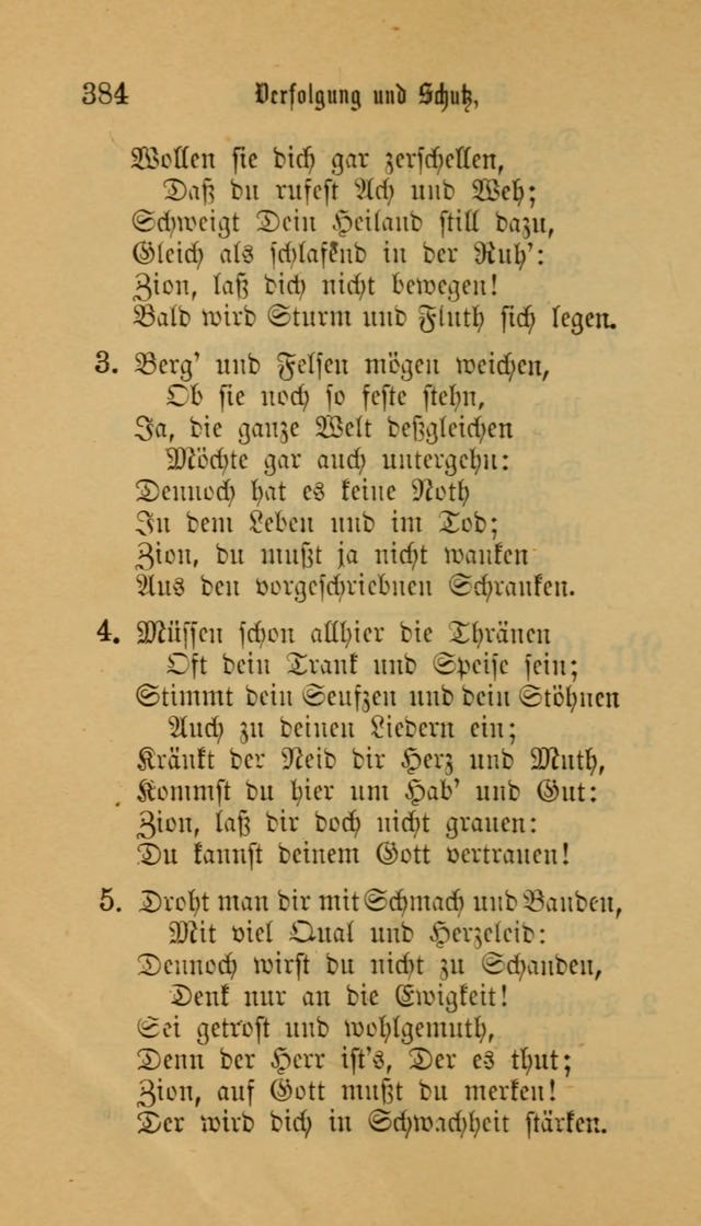 Deutsches Gesangbuch: eine auswahl geistlicher Lieder aus allen Zeiten der Christlichen Kirche für kirchliche und häusliche Gebrauch (Neue, verb. und verm. Aufl) page 384