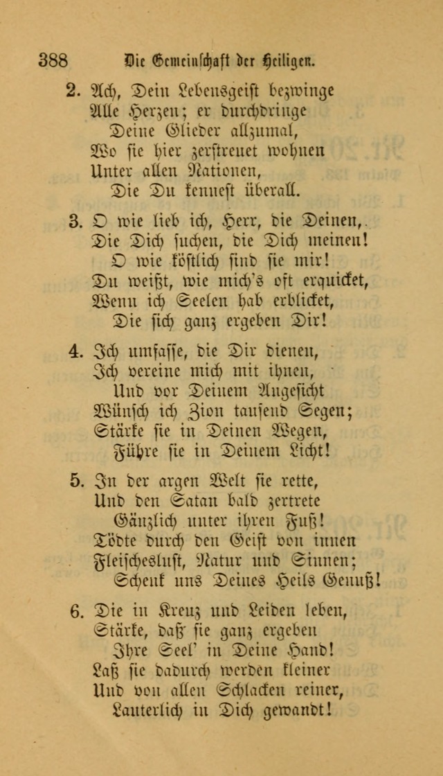 Deutsches Gesangbuch: eine auswahl geistlicher Lieder aus allen Zeiten der Christlichen Kirche für kirchliche und häusliche Gebrauch (Neue, verb. und verm. Aufl) page 388