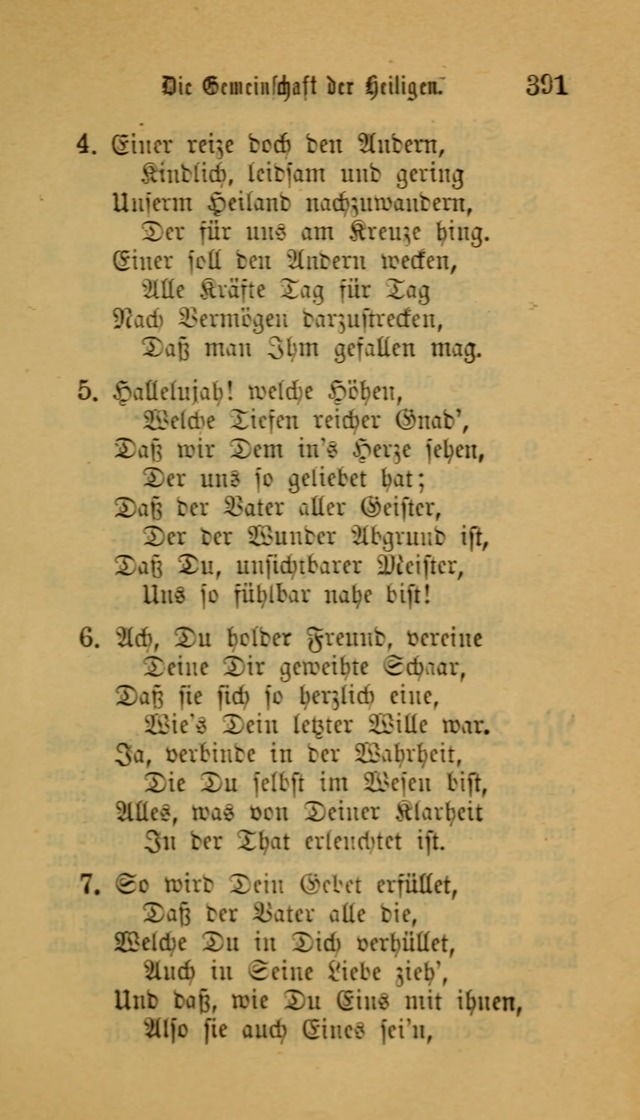 Deutsches Gesangbuch: eine auswahl geistlicher Lieder aus allen Zeiten der Christlichen Kirche für kirchliche und häusliche Gebrauch (Neue, verb. und verm. Aufl) page 391