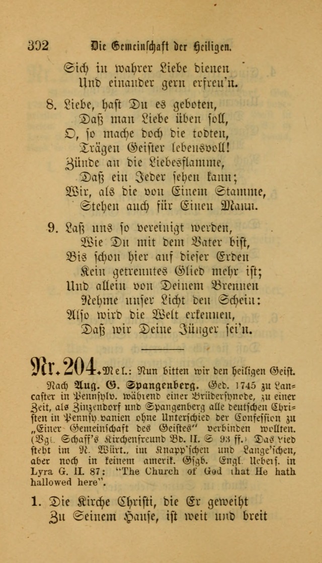 Deutsches Gesangbuch: eine auswahl geistlicher Lieder aus allen Zeiten der Christlichen Kirche für kirchliche und häusliche Gebrauch (Neue, verb. und verm. Aufl) page 392