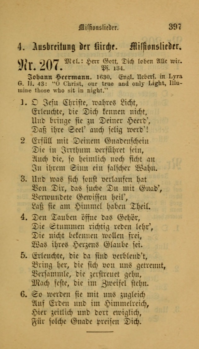 Deutsches Gesangbuch: eine auswahl geistlicher Lieder aus allen Zeiten der Christlichen Kirche für kirchliche und häusliche Gebrauch (Neue, verb. und verm. Aufl) page 397