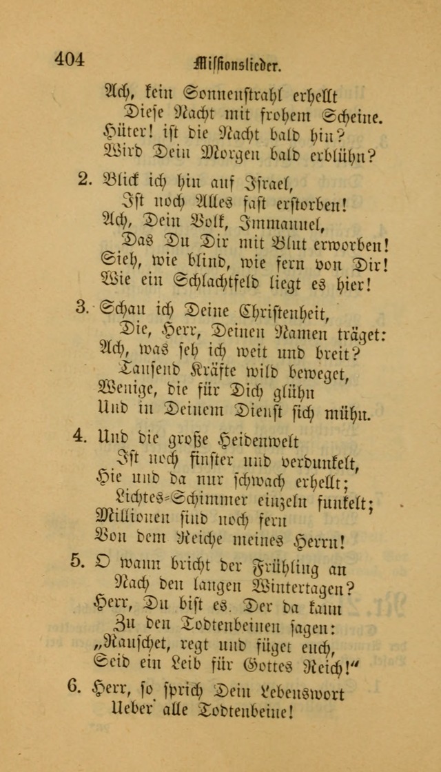 Deutsches Gesangbuch: eine auswahl geistlicher Lieder aus allen Zeiten der Christlichen Kirche für kirchliche und häusliche Gebrauch (Neue, verb. und verm. Aufl) page 404