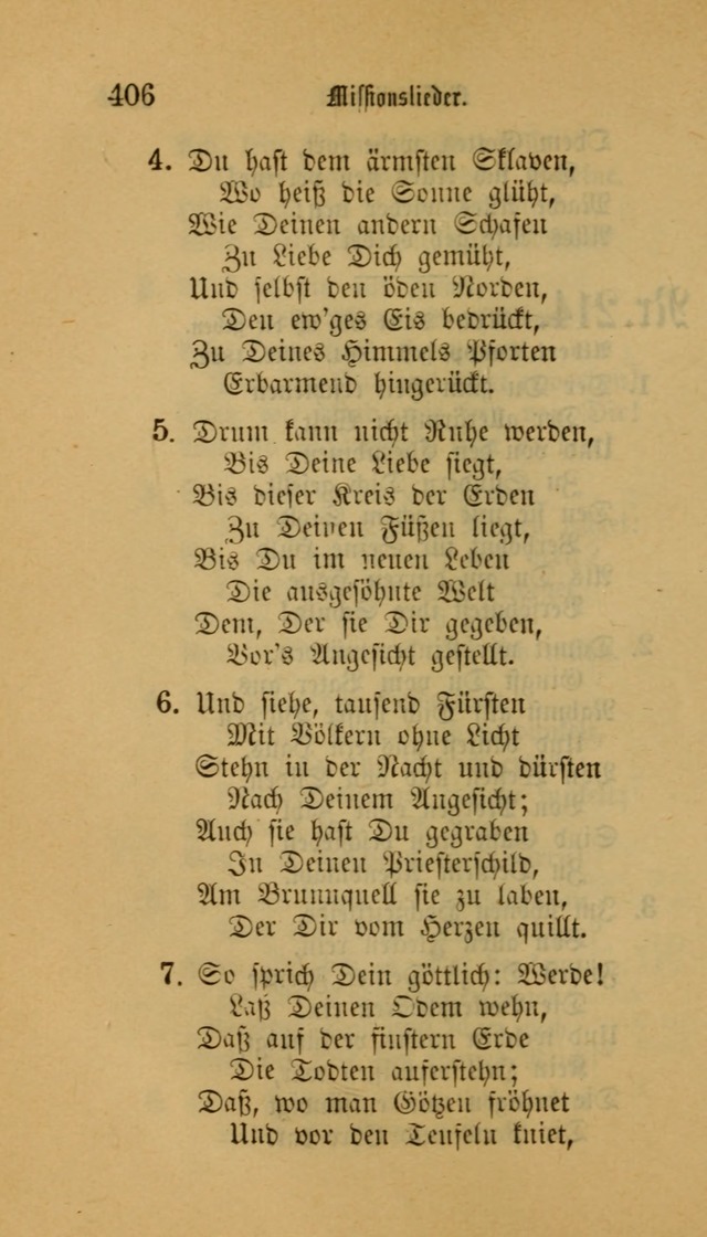 Deutsches Gesangbuch: eine auswahl geistlicher Lieder aus allen Zeiten der Christlichen Kirche für kirchliche und häusliche Gebrauch (Neue, verb. und verm. Aufl) page 406