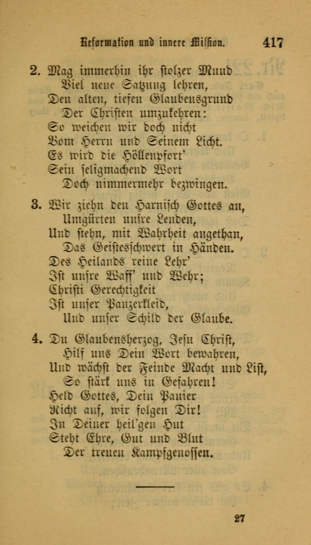 Deutsches Gesangbuch: eine auswahl geistlicher Lieder aus allen Zeiten der Christlichen Kirche für kirchliche und häusliche Gebrauch (Neue, verb. und verm. Aufl) page 417