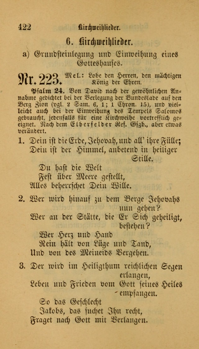 Deutsches Gesangbuch: eine auswahl geistlicher Lieder aus allen Zeiten der Christlichen Kirche für kirchliche und häusliche Gebrauch (Neue, verb. und verm. Aufl) page 422