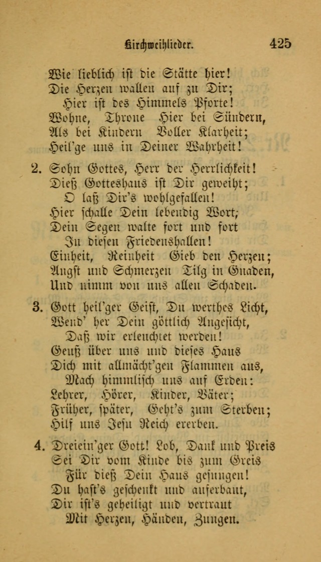 Deutsches Gesangbuch: eine auswahl geistlicher Lieder aus allen Zeiten der Christlichen Kirche für kirchliche und häusliche Gebrauch (Neue, verb. und verm. Aufl) page 425