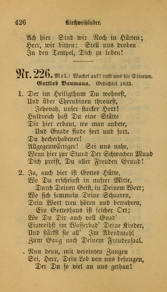 Deutsches Gesangbuch: eine auswahl geistlicher Lieder aus allen Zeiten der Christlichen Kirche für kirchliche und häusliche Gebrauch (Neue, verb. und verm. Aufl) page 426