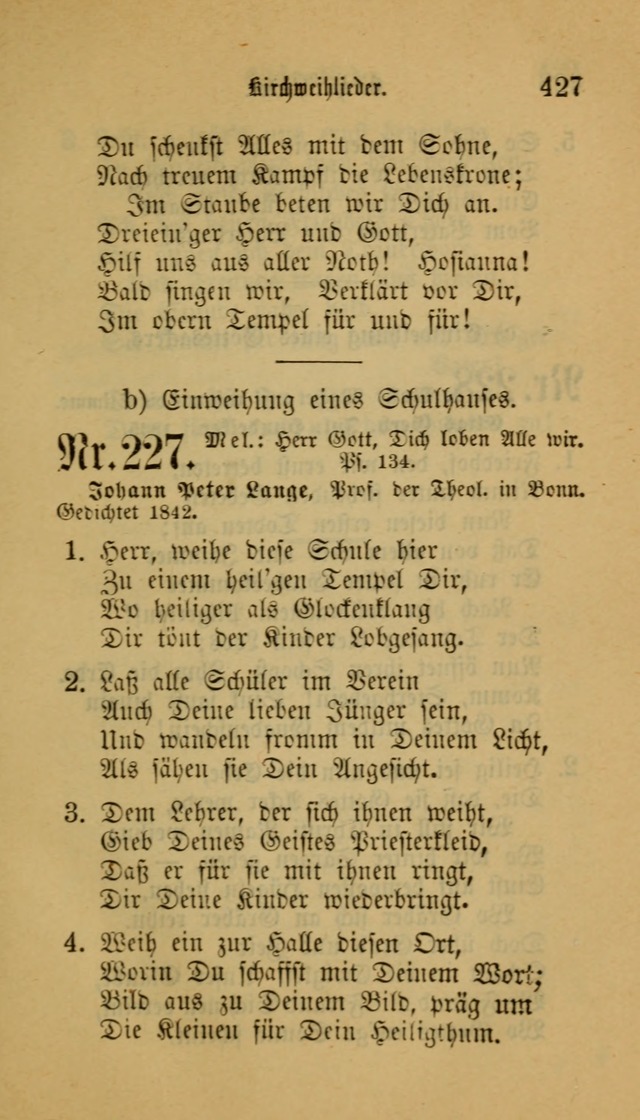 Deutsches Gesangbuch: eine auswahl geistlicher Lieder aus allen Zeiten der Christlichen Kirche für kirchliche und häusliche Gebrauch (Neue, verb. und verm. Aufl) page 427