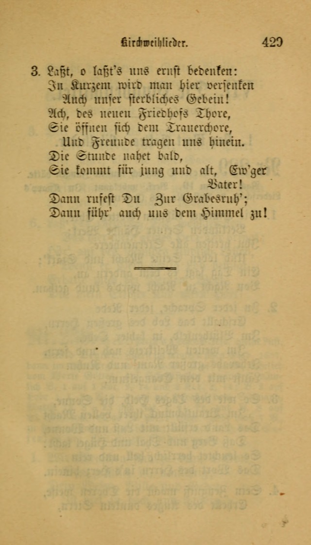 Deutsches Gesangbuch: eine auswahl geistlicher Lieder aus allen Zeiten der Christlichen Kirche für kirchliche und häusliche Gebrauch (Neue, verb. und verm. Aufl) page 429