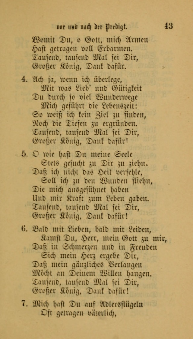 Deutsches Gesangbuch: eine auswahl geistlicher Lieder aus allen Zeiten der Christlichen Kirche für kirchliche und häusliche Gebrauch (Neue, verb. und verm. Aufl) page 43