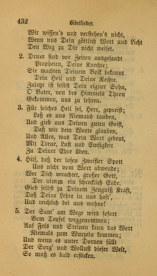 Deutsches Gesangbuch: eine auswahl geistlicher Lieder aus allen Zeiten der Christlichen Kirche für kirchliche und häusliche Gebrauch (Neue, verb. und verm. Aufl) page 432