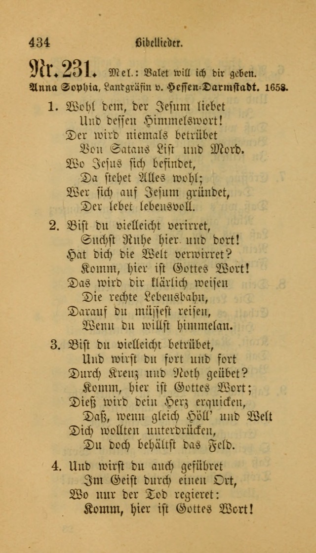 Deutsches Gesangbuch: eine auswahl geistlicher Lieder aus allen Zeiten der Christlichen Kirche für kirchliche und häusliche Gebrauch (Neue, verb. und verm. Aufl) page 434