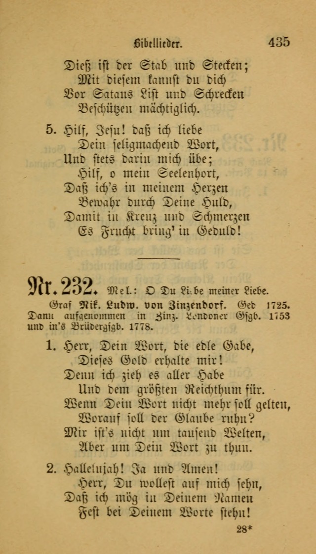 Deutsches Gesangbuch: eine auswahl geistlicher Lieder aus allen Zeiten der Christlichen Kirche für kirchliche und häusliche Gebrauch (Neue, verb. und verm. Aufl) page 435