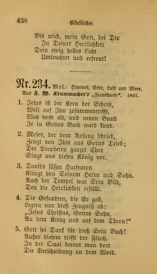 Deutsches Gesangbuch: eine auswahl geistlicher Lieder aus allen Zeiten der Christlichen Kirche für kirchliche und häusliche Gebrauch (Neue, verb. und verm. Aufl) page 438