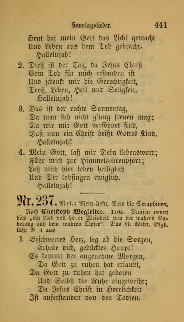 Deutsches Gesangbuch: eine auswahl geistlicher Lieder aus allen Zeiten der Christlichen Kirche für kirchliche und häusliche Gebrauch (Neue, verb. und verm. Aufl) page 441