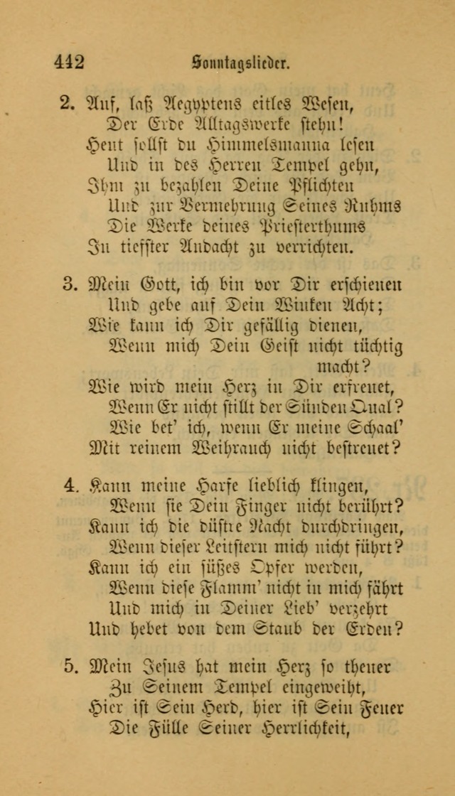 Deutsches Gesangbuch: eine auswahl geistlicher Lieder aus allen Zeiten der Christlichen Kirche für kirchliche und häusliche Gebrauch (Neue, verb. und verm. Aufl) page 442