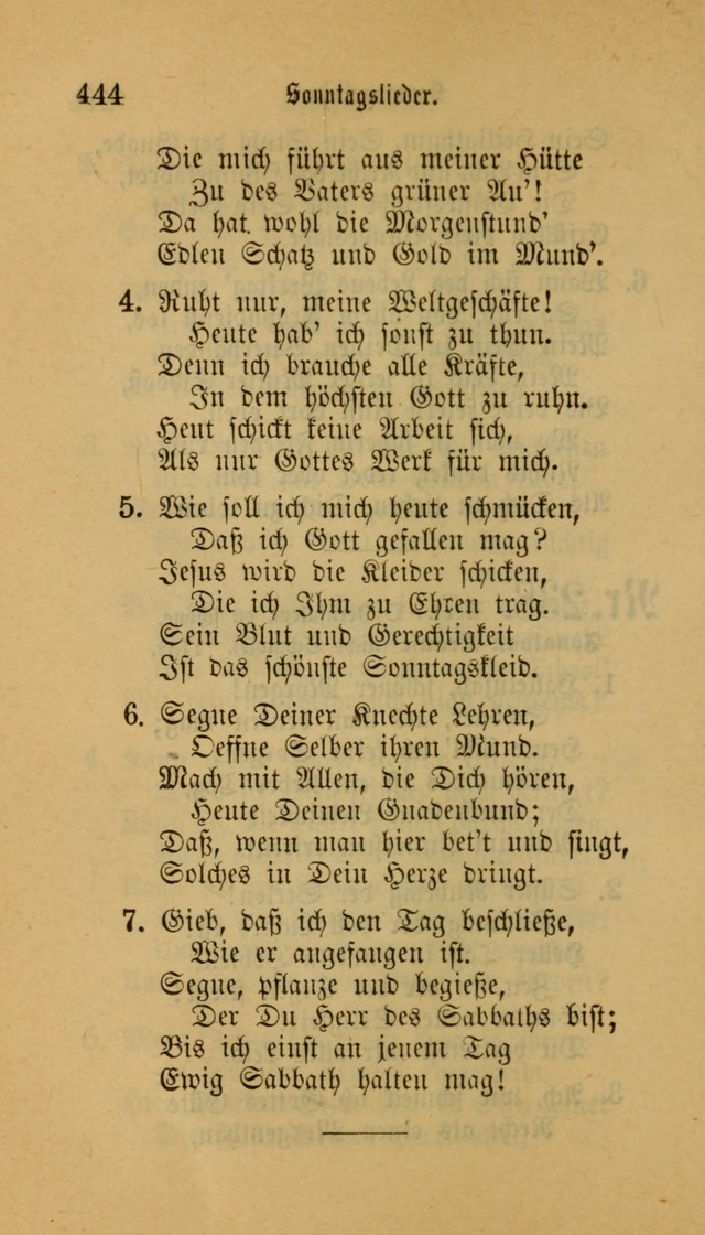 Deutsches Gesangbuch: eine auswahl geistlicher Lieder aus allen Zeiten der Christlichen Kirche für kirchliche und häusliche Gebrauch (Neue, verb. und verm. Aufl) page 444